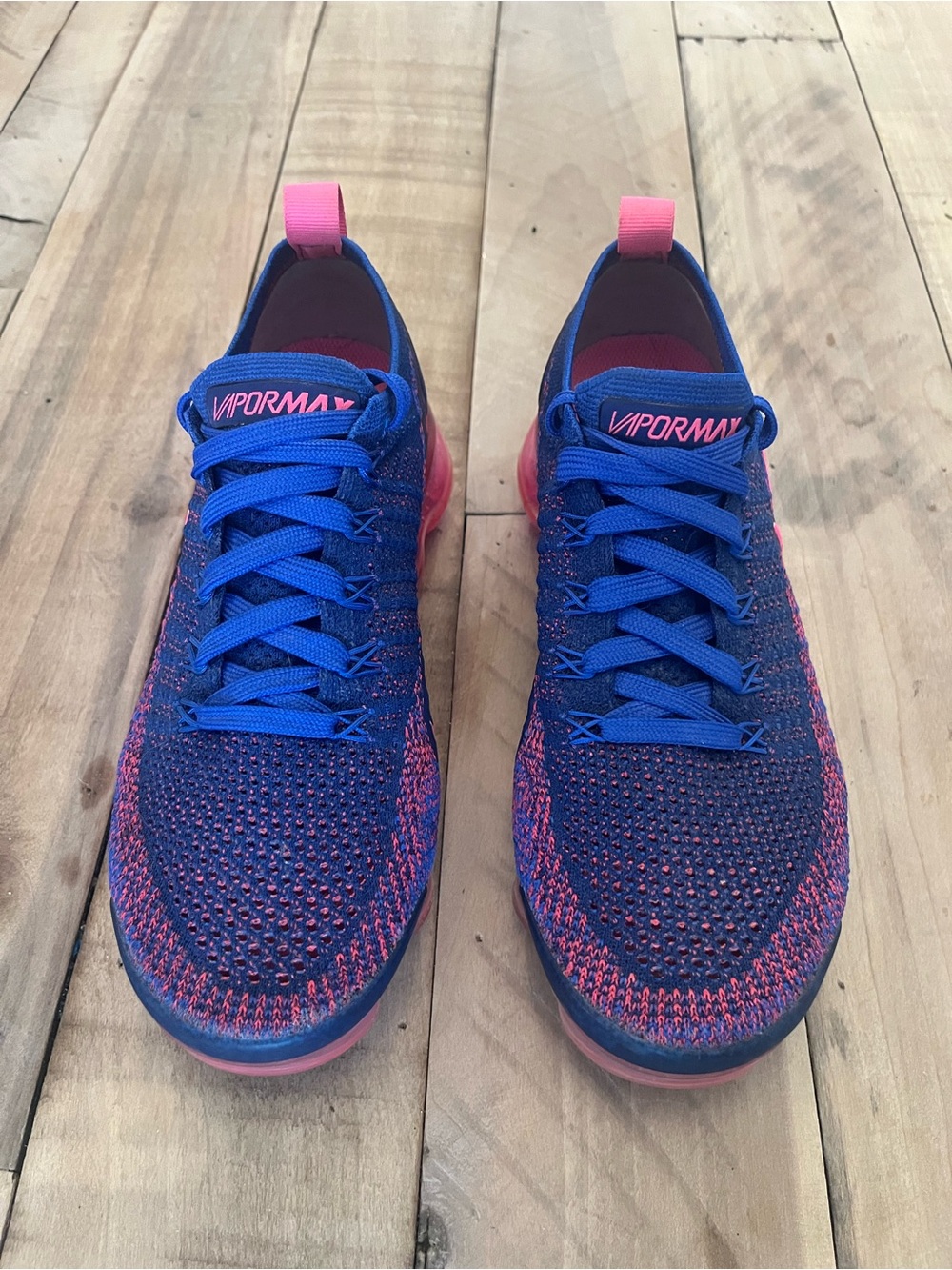 Nike Air Vapormax Flyknit 2 Women's Size 6.5 Racer Pink Blue (942843-601)